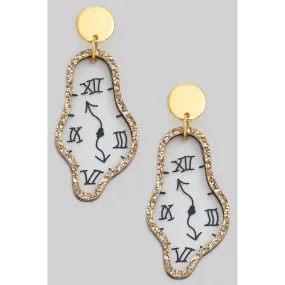Melting Clock Drop Earrings