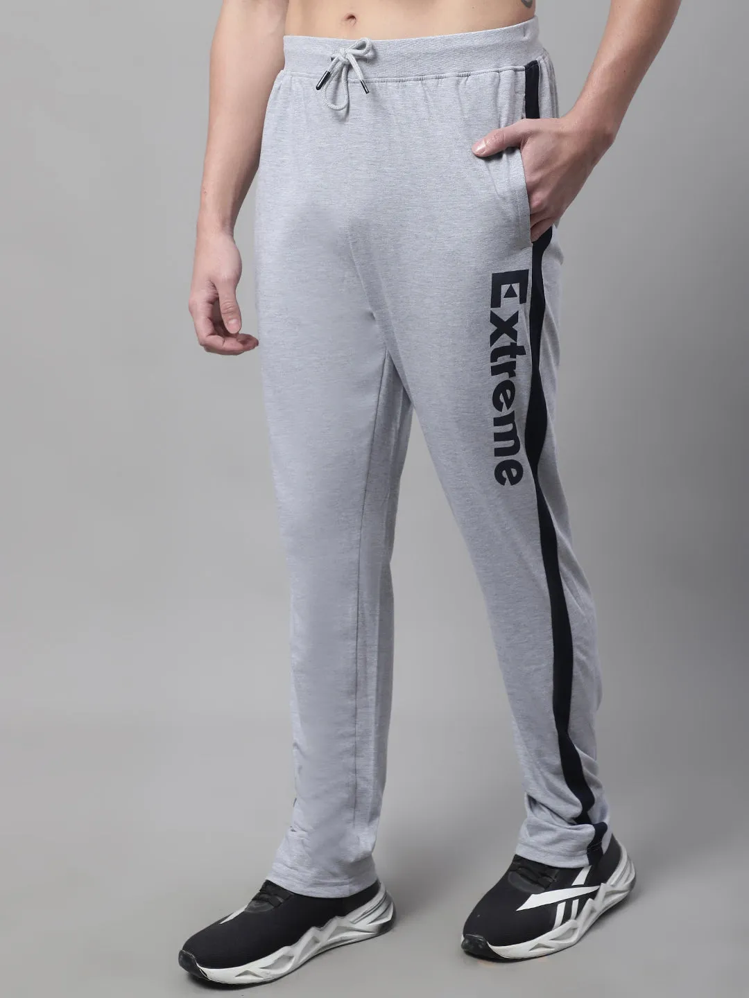 Men Grey Melange Track Pant