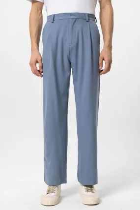 Men's Baby Blue High-Waisted Baggy  Pants - Wessi