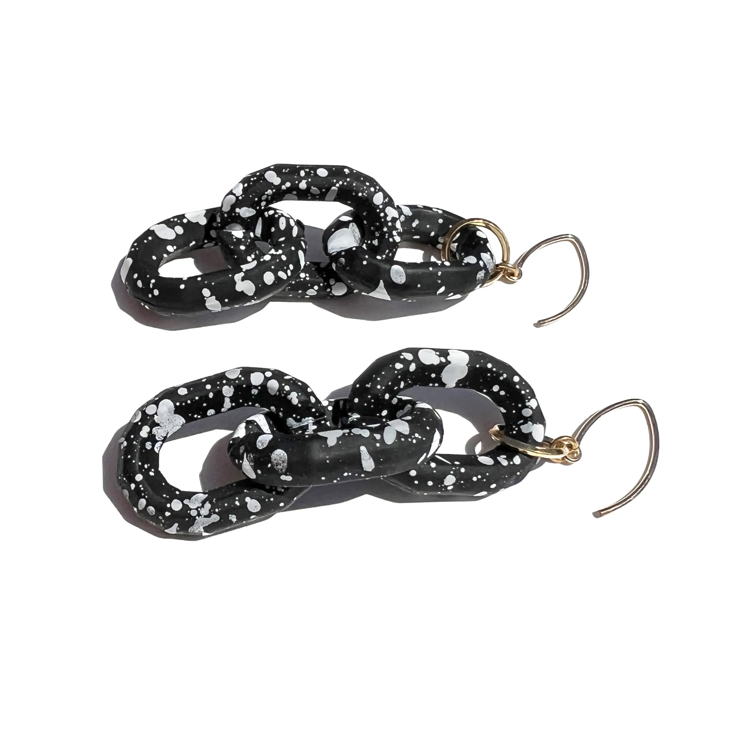 MPR x IMAGINARIUM: Bubble Black Splatter 3 Chain Earrings