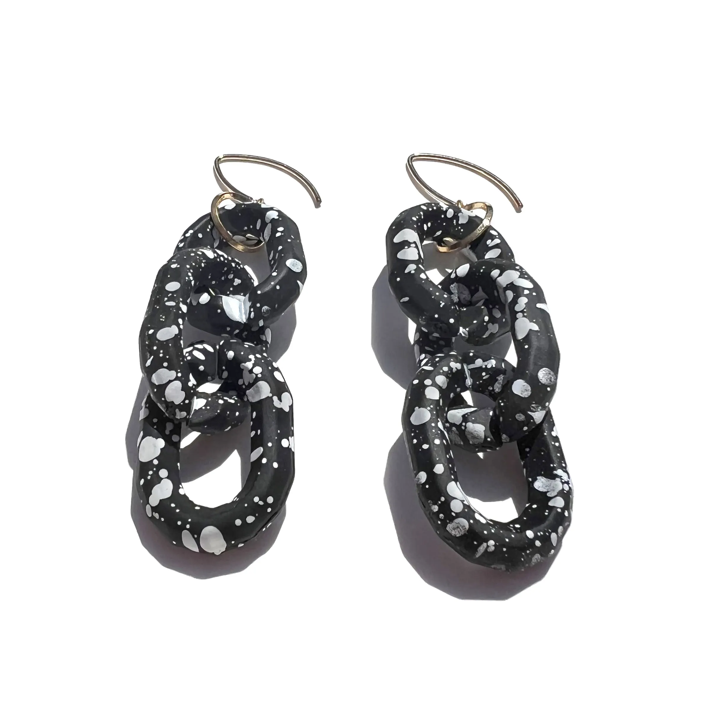 MPR x IMAGINARIUM: Bubble Black Splatter 3 Chain Earrings