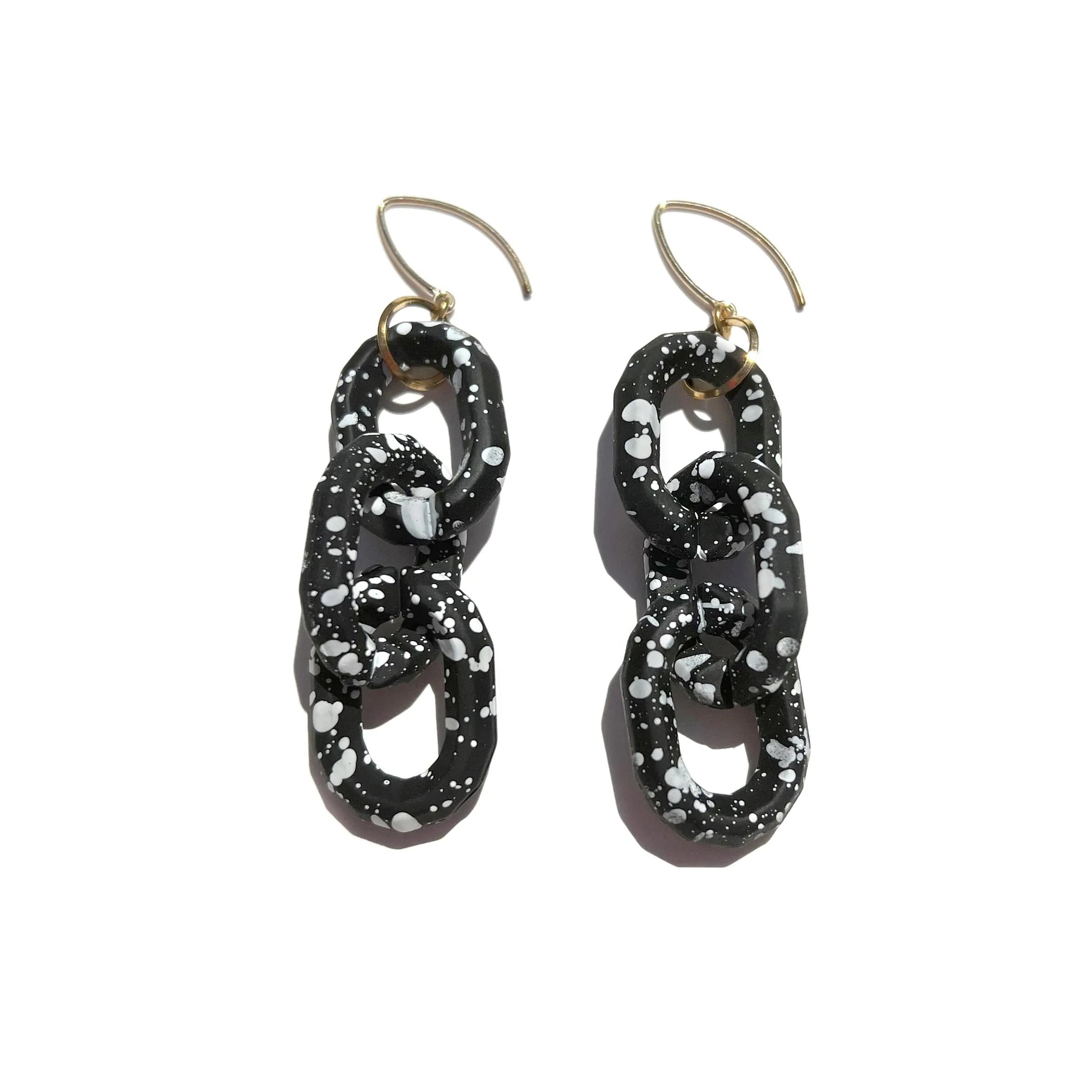 MPR x IMAGINARIUM: Bubble Black Splatter 3 Chain Earrings