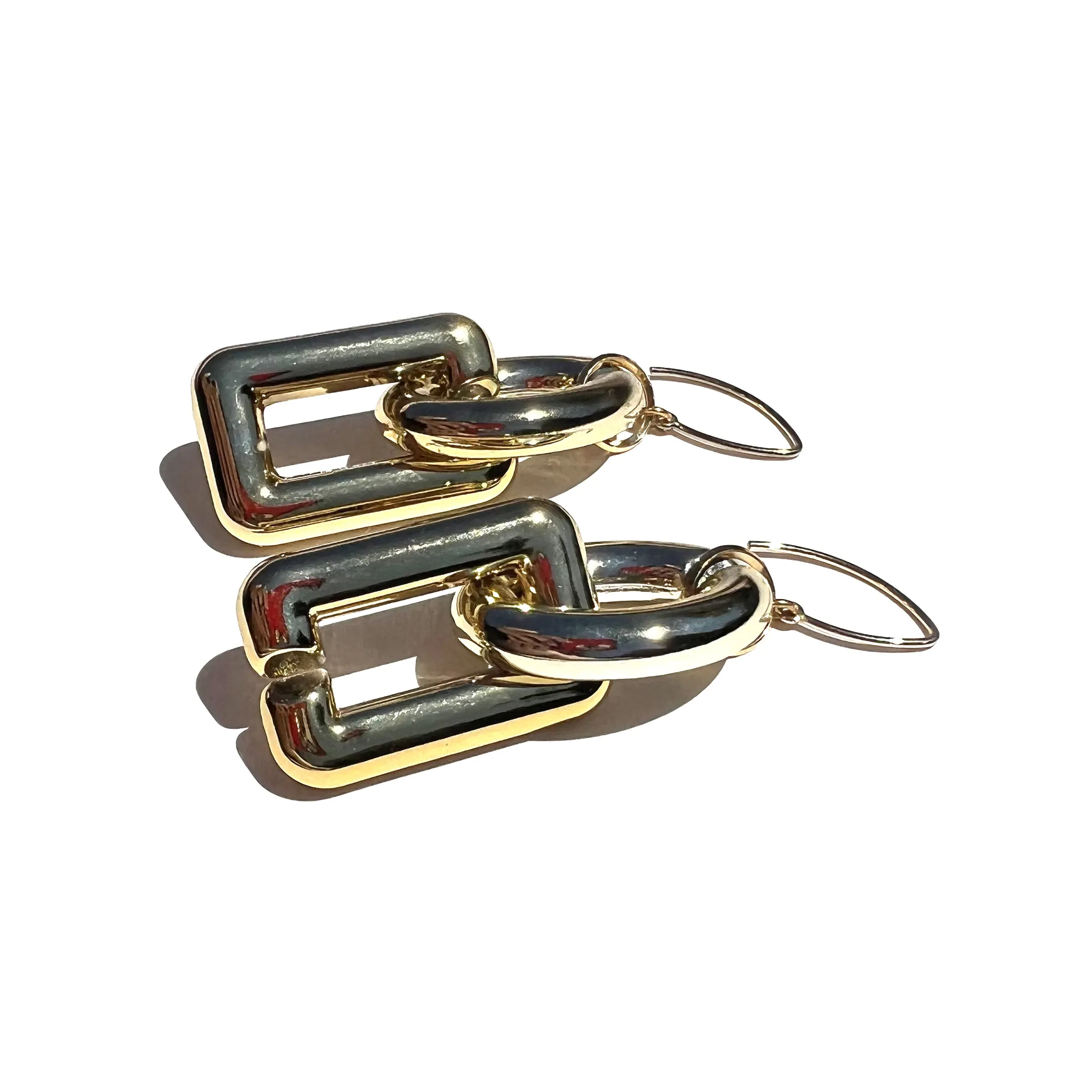 MPR x IMAGINARIUM: Bubble Oval Rectangle Deco Gold Earrings