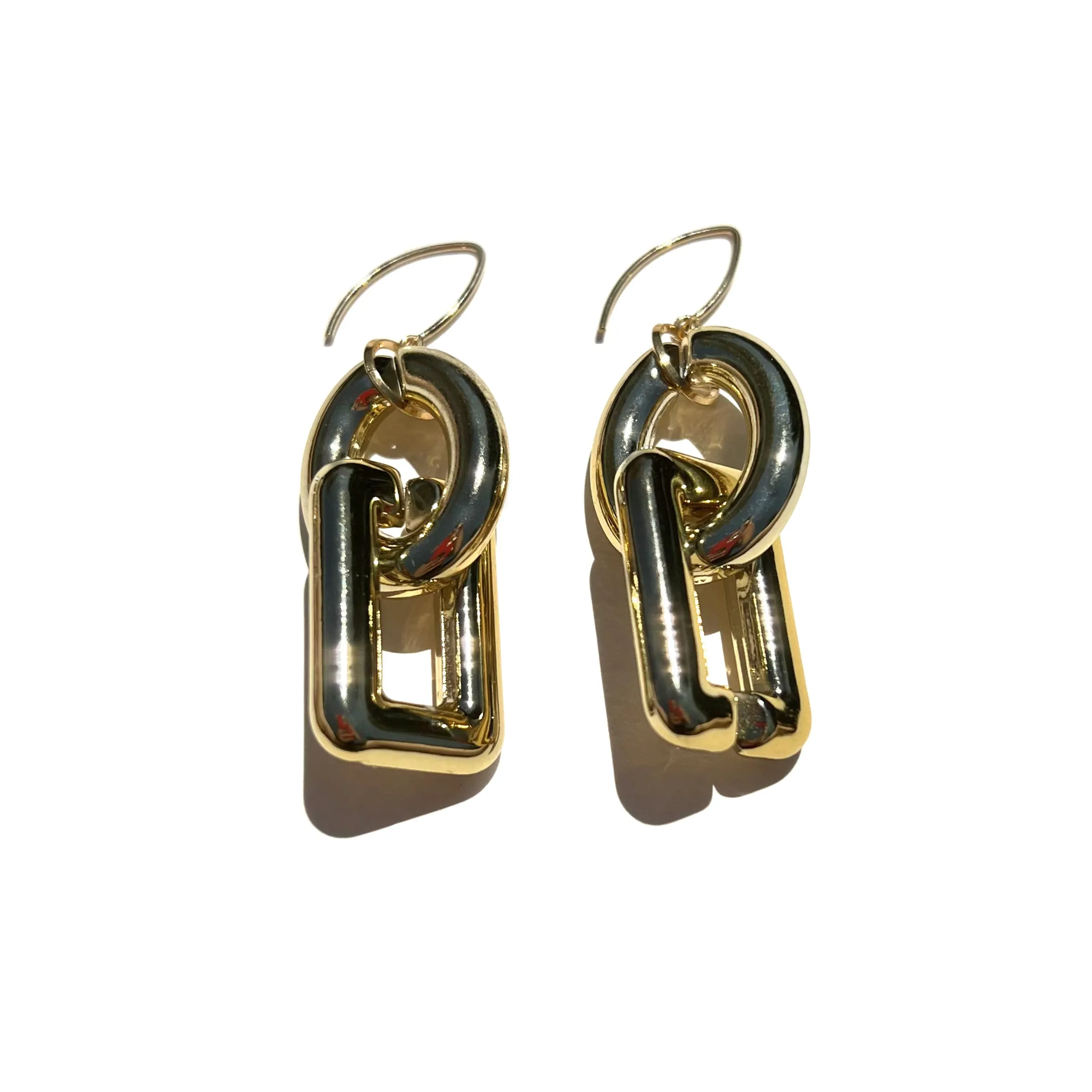 MPR x IMAGINARIUM: Bubble Oval Rectangle Deco Gold Earrings