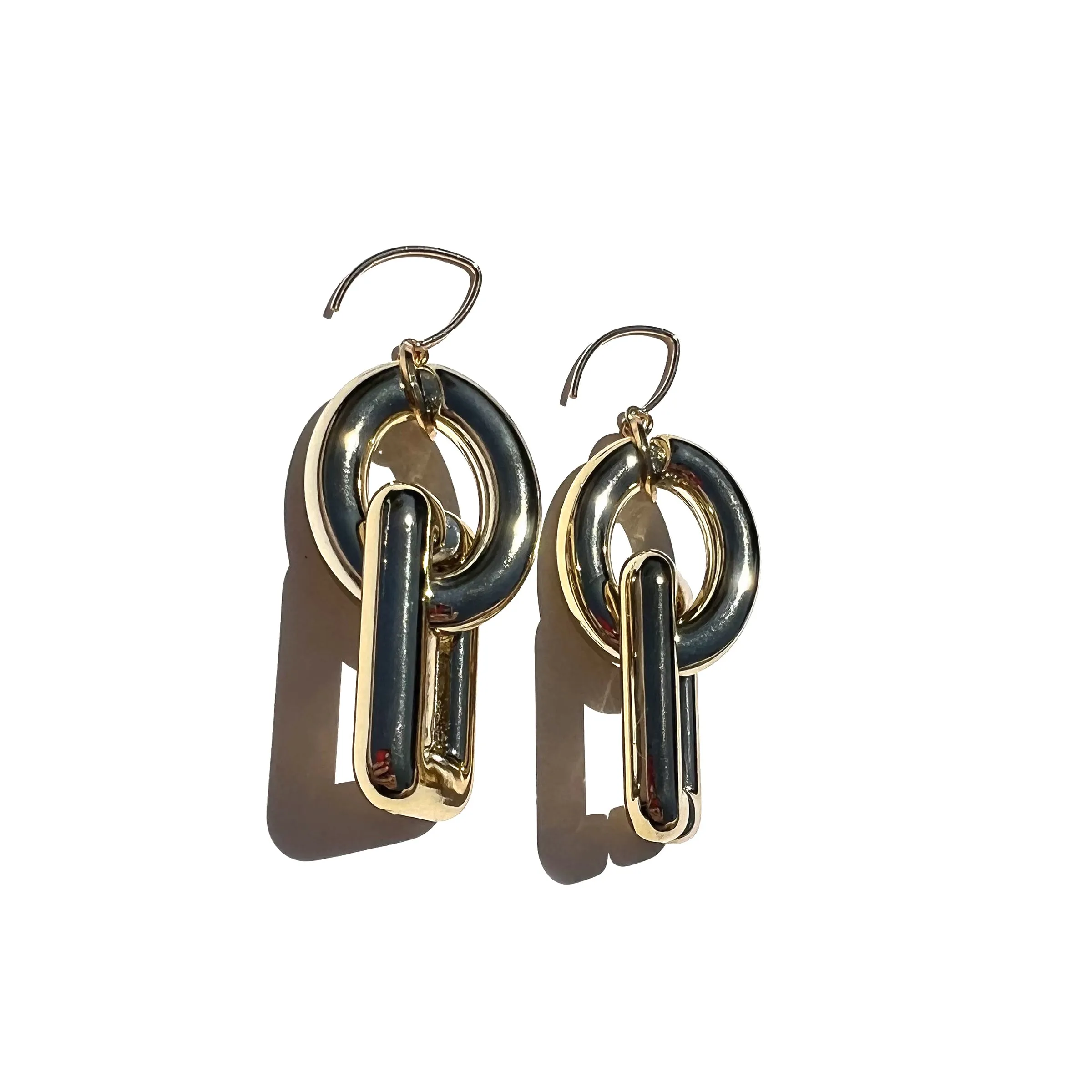 MPR x IMAGINARIUM: Bubble Oval Rectangle Deco Gold Earrings