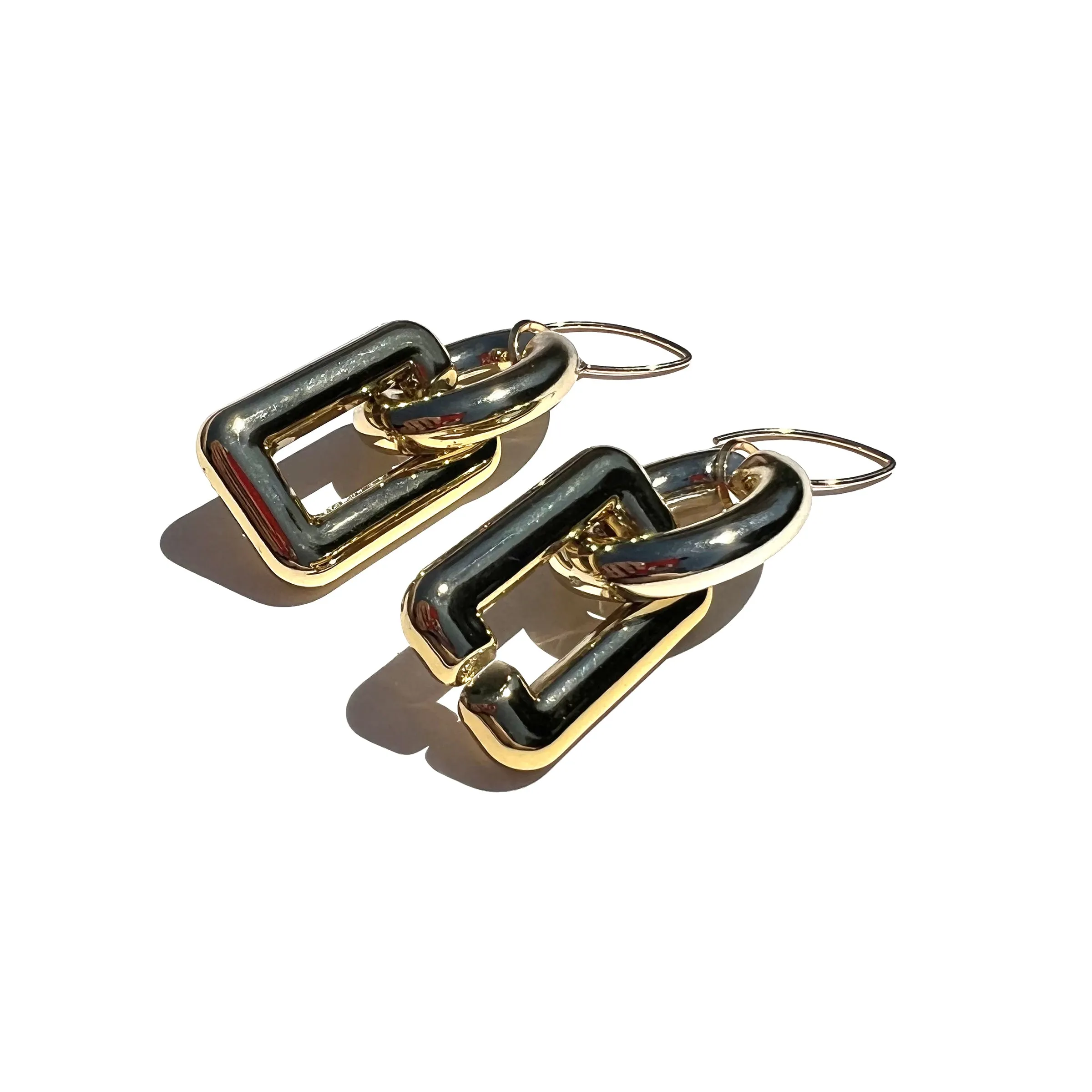 MPR x IMAGINARIUM: Bubble Oval Rectangle Deco Gold Earrings