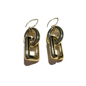 MPR x IMAGINARIUM: Bubble Oval Rectangle Deco Gold Earrings