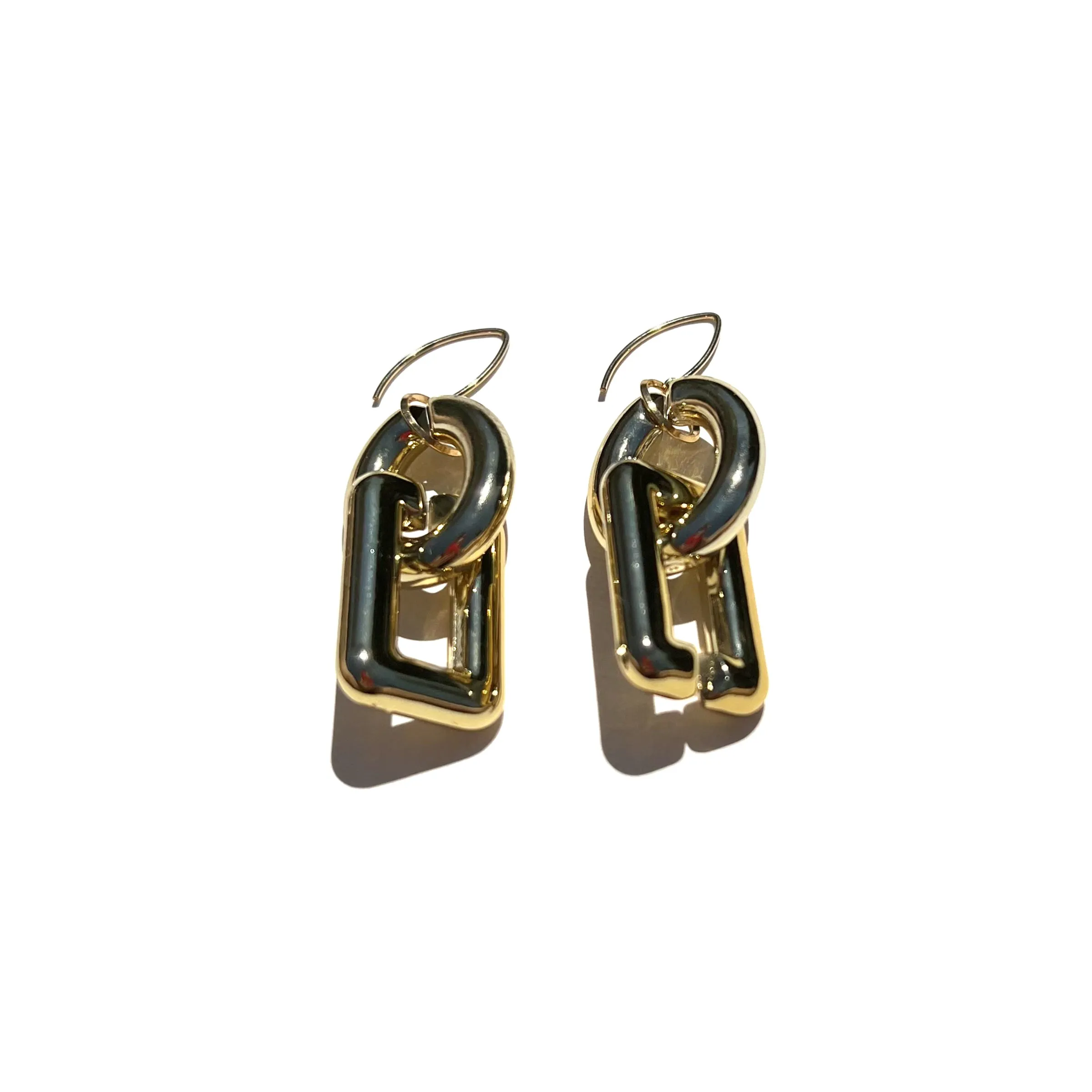 MPR x IMAGINARIUM: Bubble Oval Rectangle Deco Gold Earrings