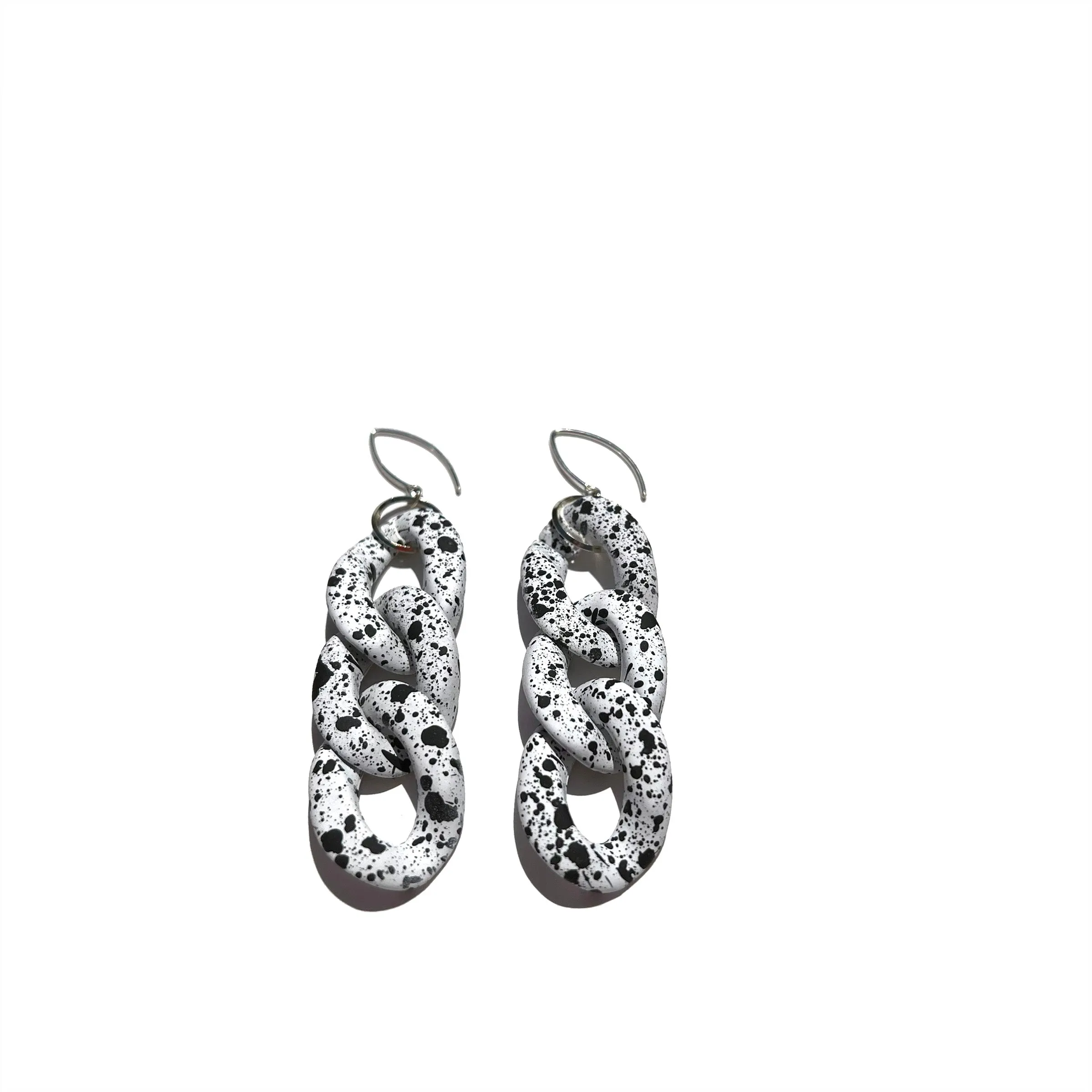 MPR x IMAGINARIUM: Bubble White Splatter 3 Chain Earrings
