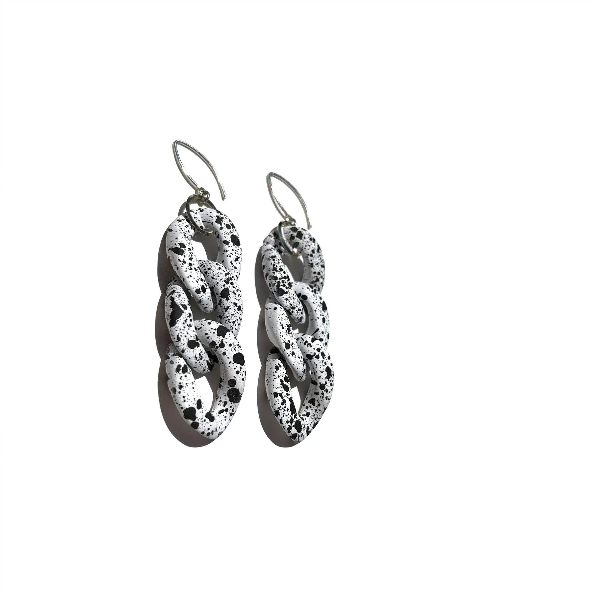 MPR x IMAGINARIUM: Bubble White Splatter 3 Chain Earrings