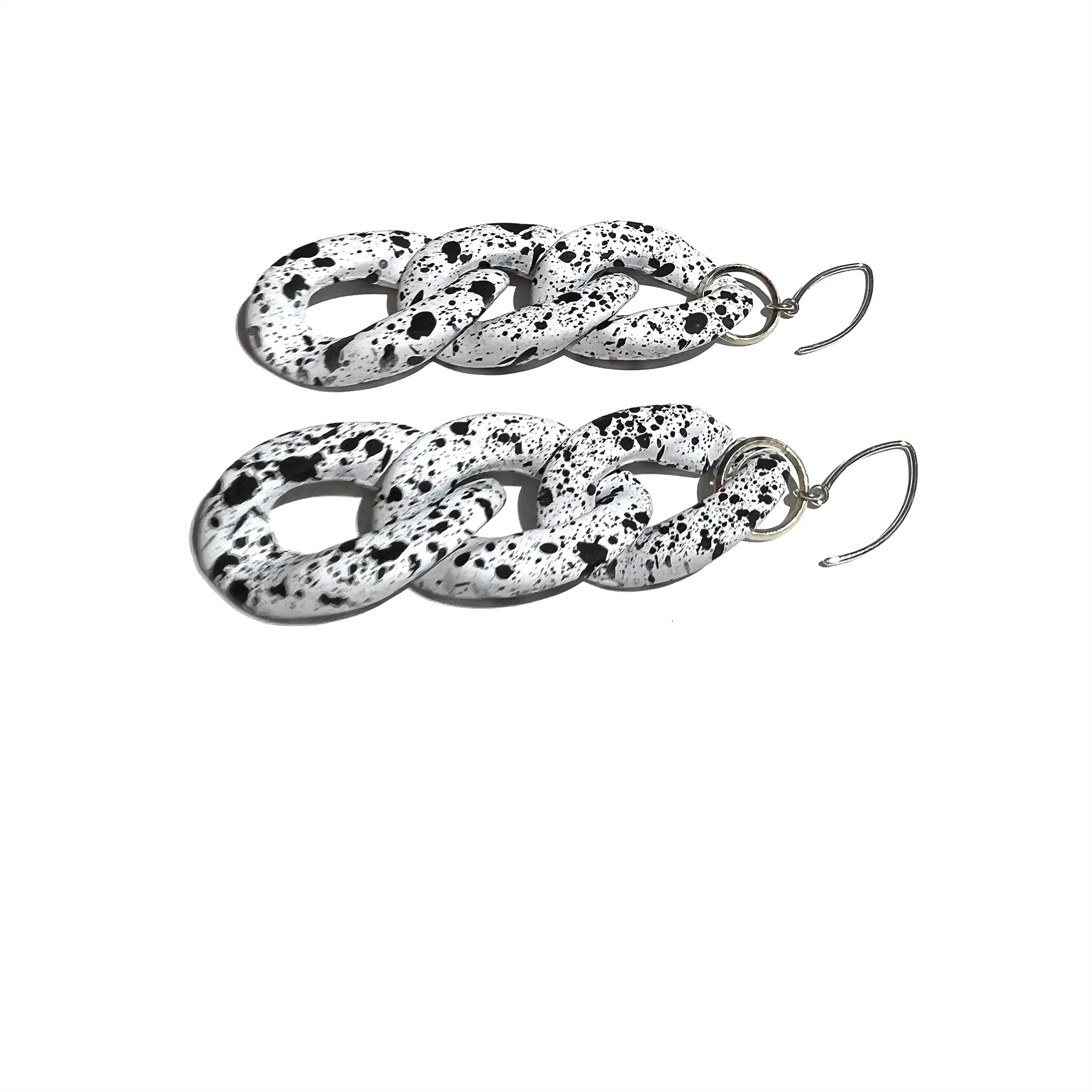 MPR x IMAGINARIUM: Bubble White Splatter 3 Chain Earrings