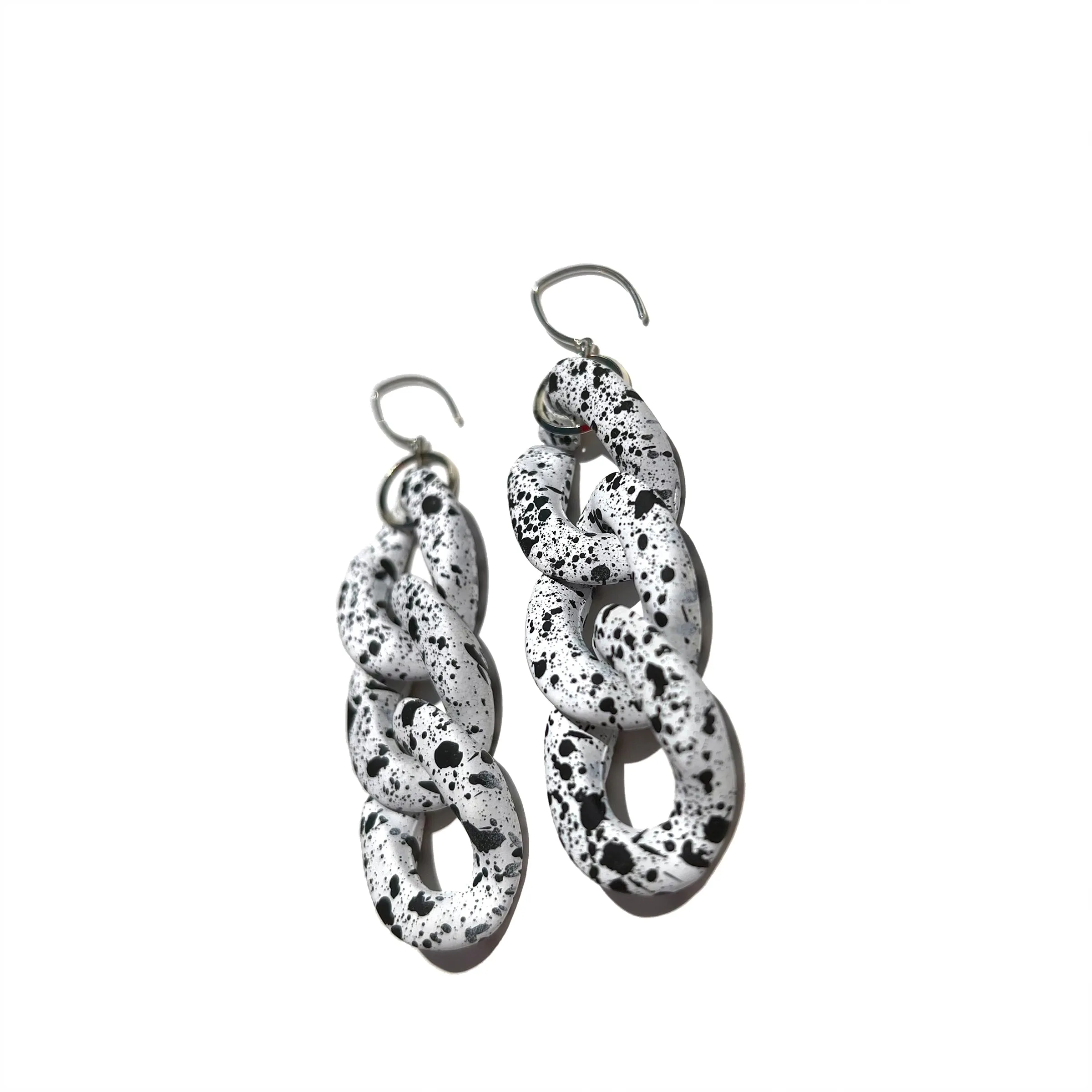 MPR x IMAGINARIUM: Bubble White Splatter 3 Chain Earrings