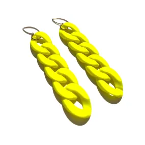 MPR x IMAGINARIUM: Curb Chain Large Link Earrings in Neon Yellow