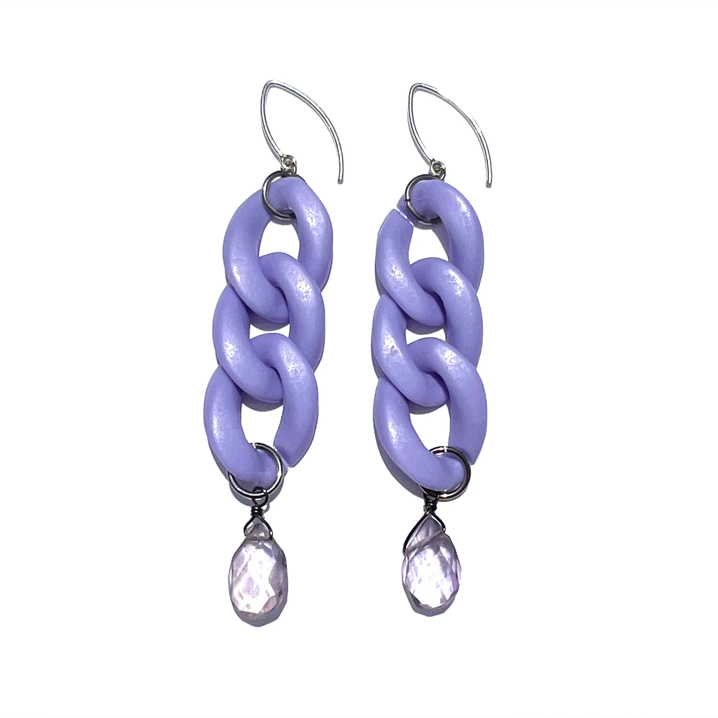 MPR x IMAGINARIUM: Curb Chain Lavender and Amethyst Earrings