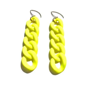 MPR x IMAGINARIUM: Curb Chain Link Earrings in Neon Yellow