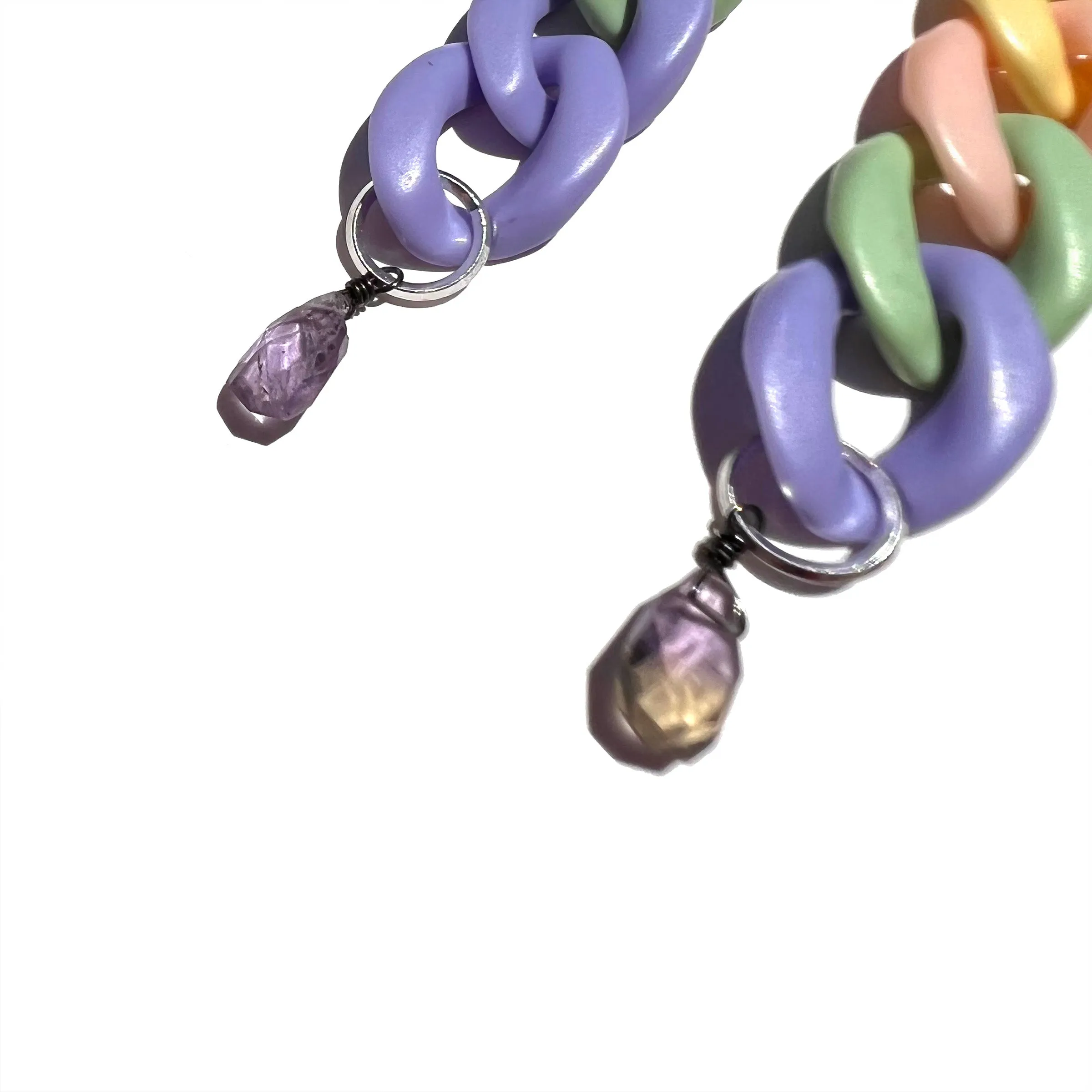 MPR x IMAGINARIUM: Pastel Triple Rectangle Chain   Aquamarine Earrings
