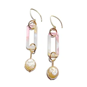 MPR x IMAGINARIUM: Peach Pearl   Roze Quartz Marble Earrings