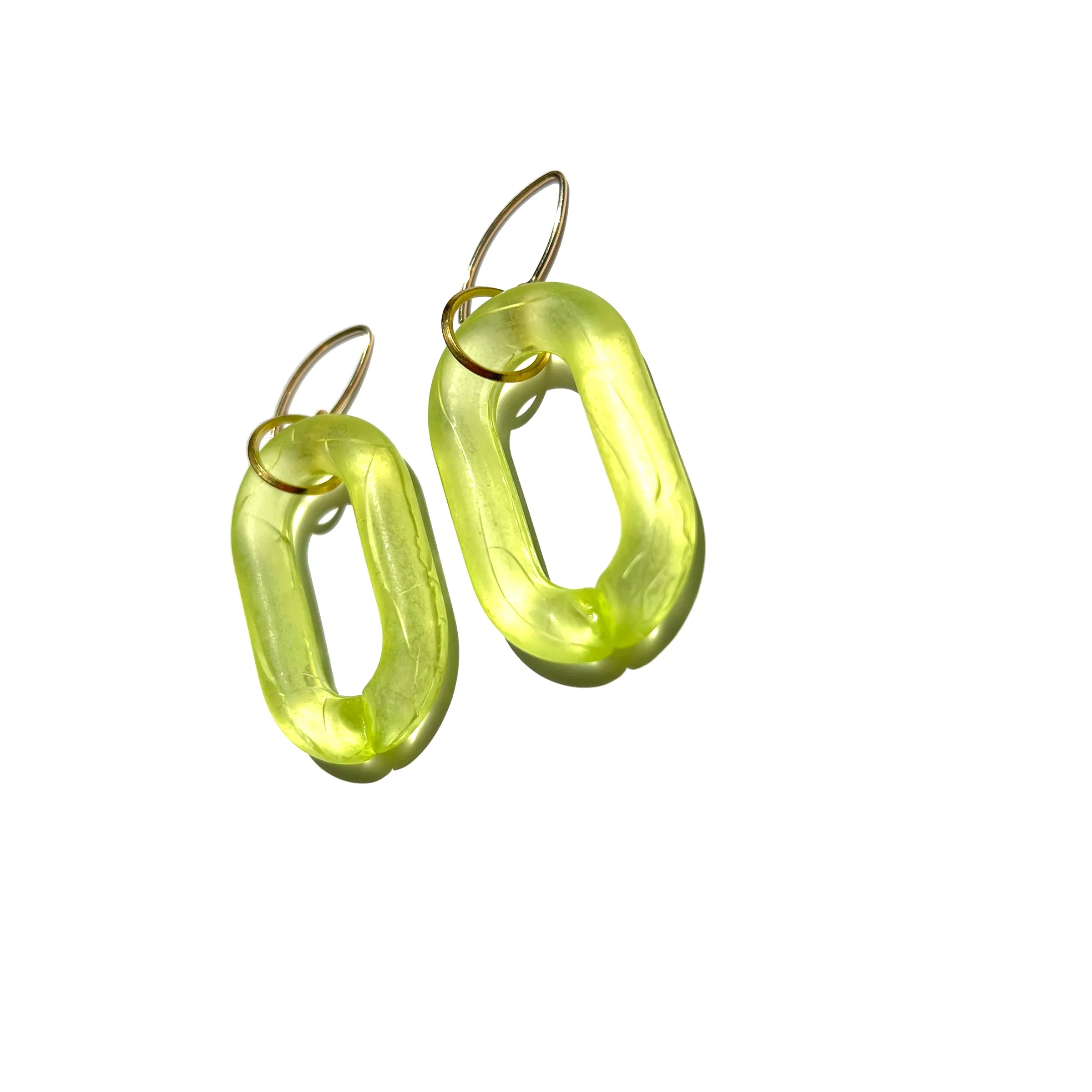 MPR x IMAGINARIUM: Smoky Lime Bubble Chunky Chain Link Earrings