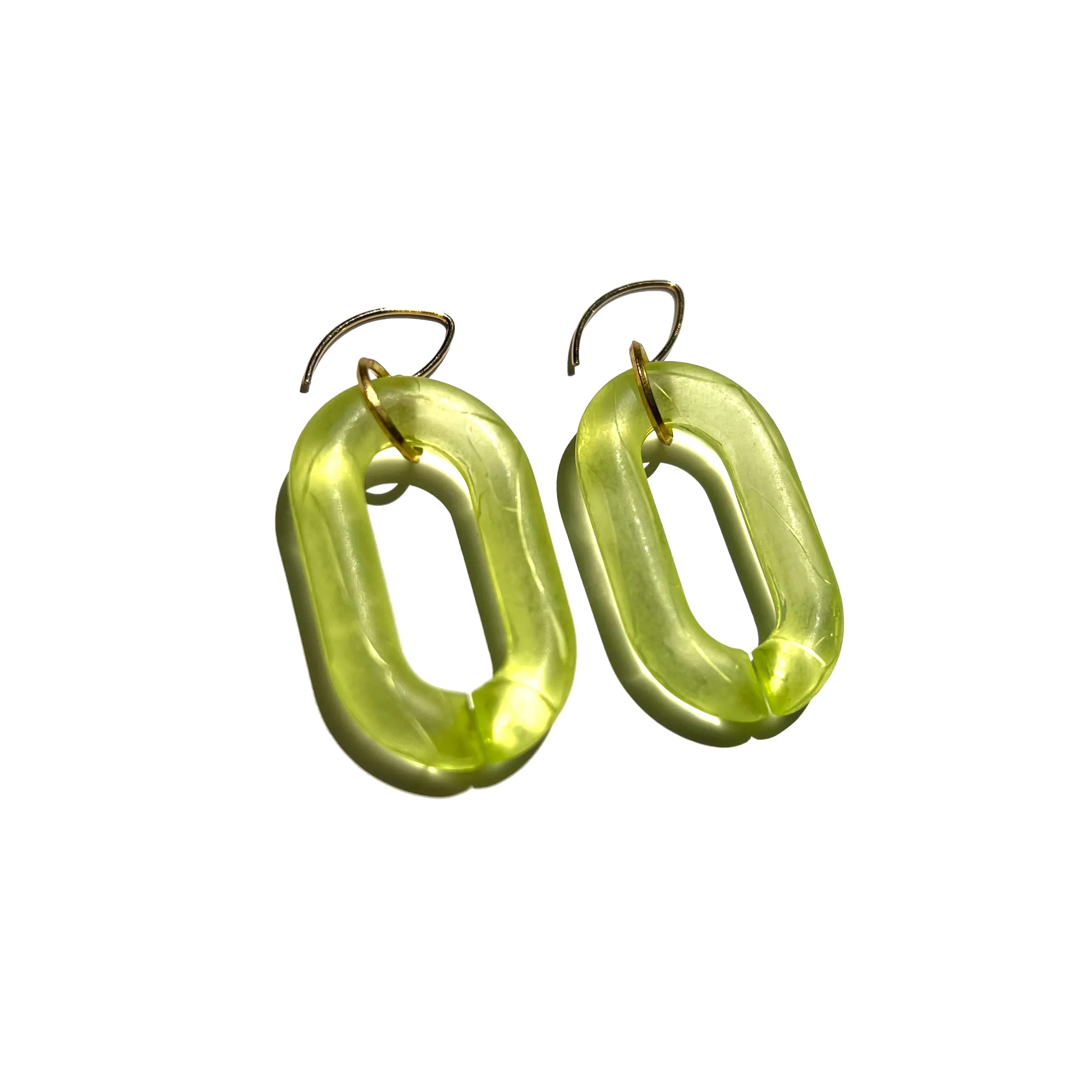 MPR x IMAGINARIUM: Smoky Lime Bubble Chunky Chain Link Earrings