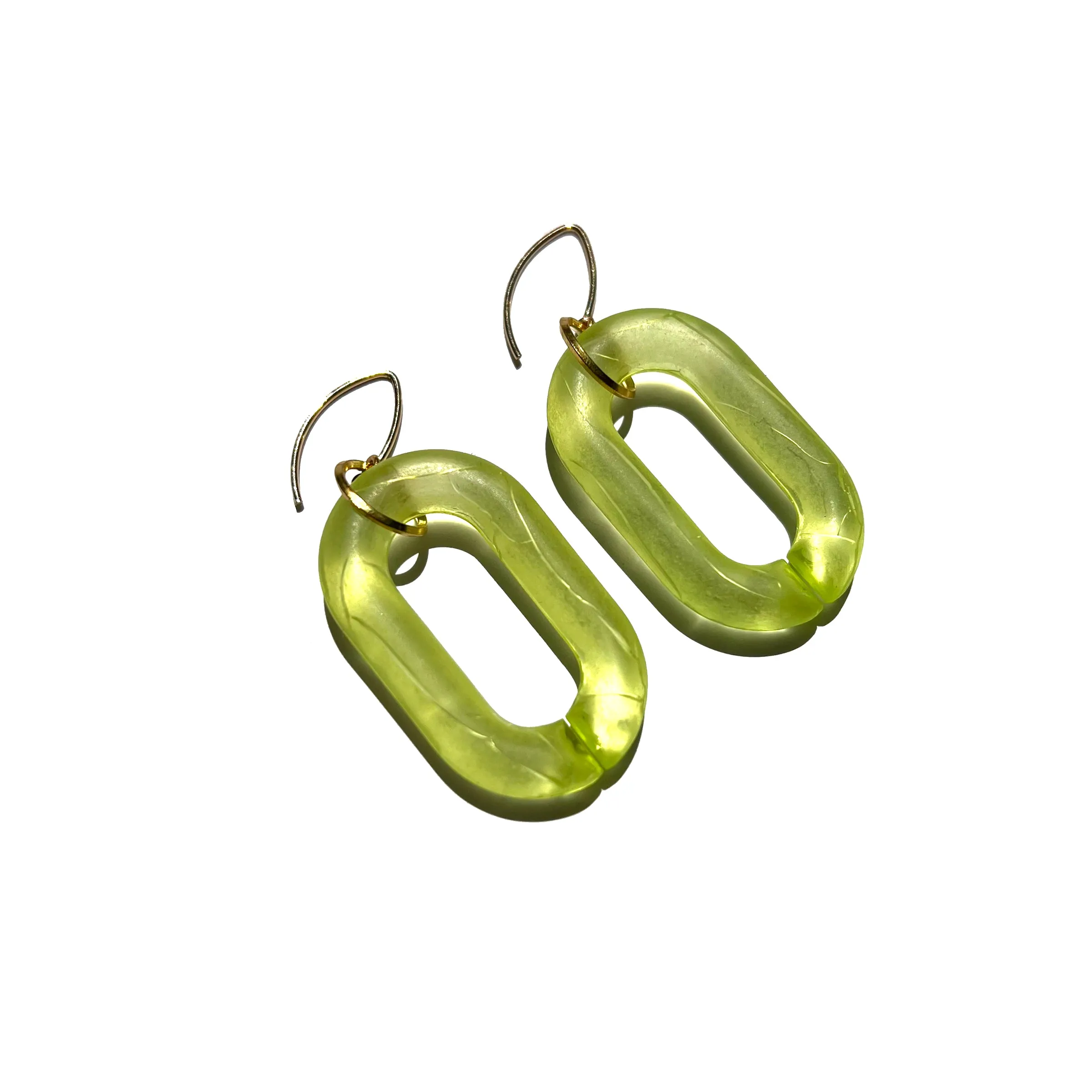 MPR x IMAGINARIUM: Smoky Lime Bubble Chunky Chain Link Earrings