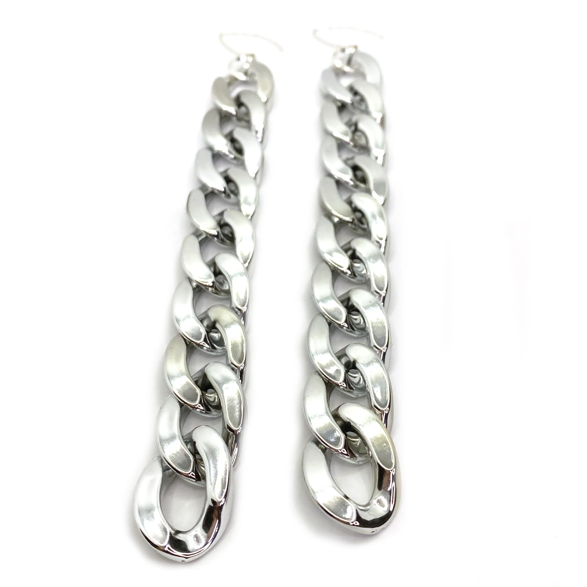 MPR x THE IMAGINARIUM: Balloon Curb Small Chain Link XL Long Hooks in Silver