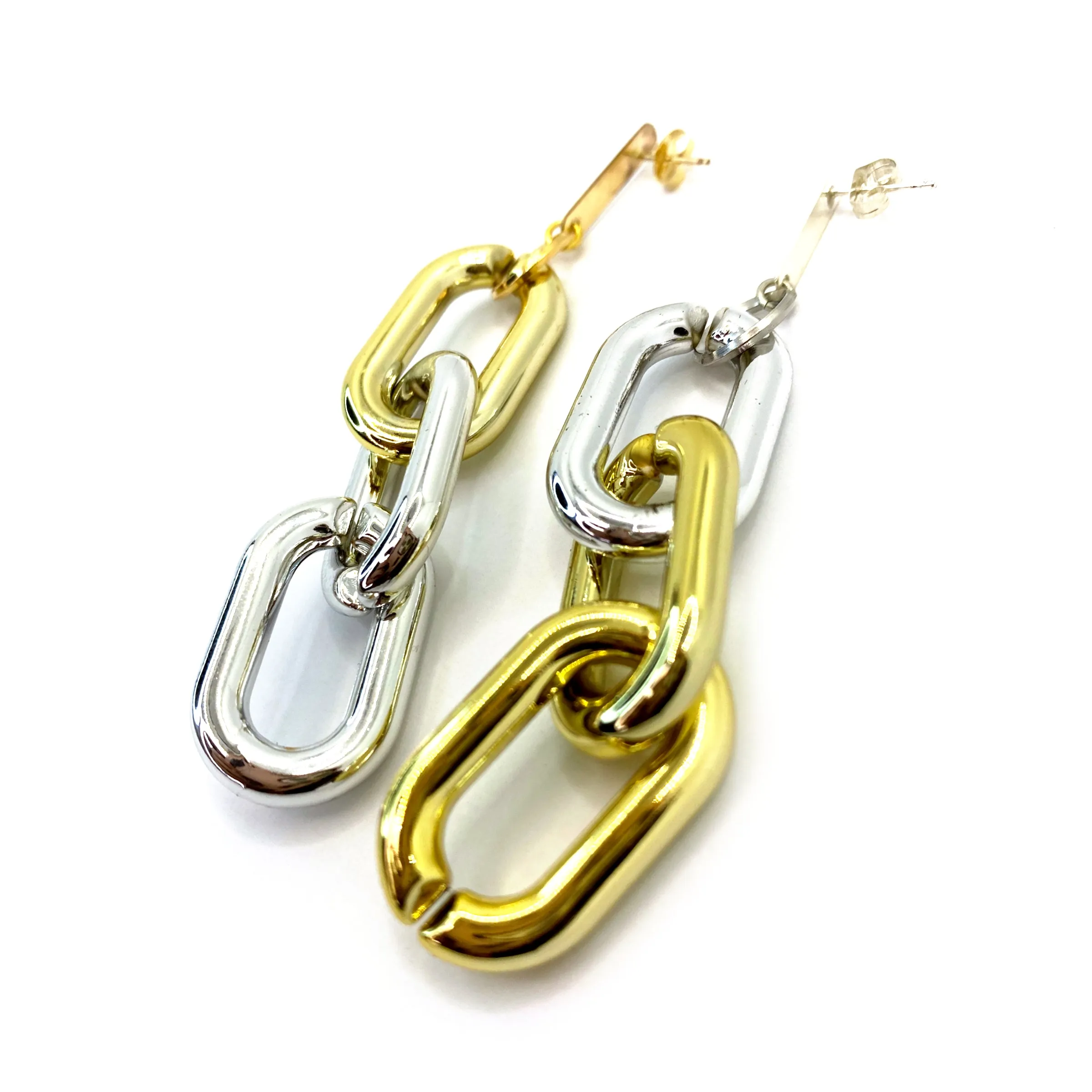 MPR x THE IMAGINARIUM: Chain Triple LG Links in Gold Silver with Posts