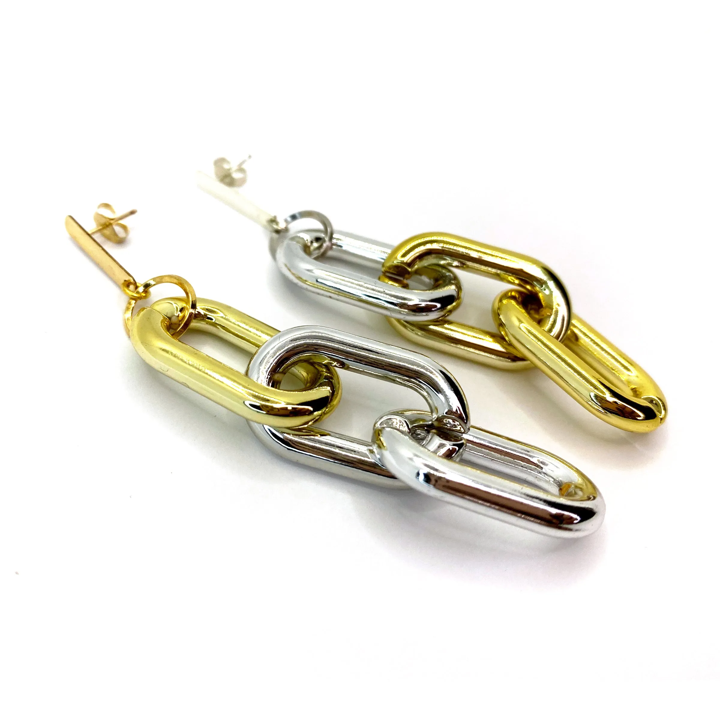 MPR x THE IMAGINARIUM: Chain Triple LG Links in Gold Silver with Posts