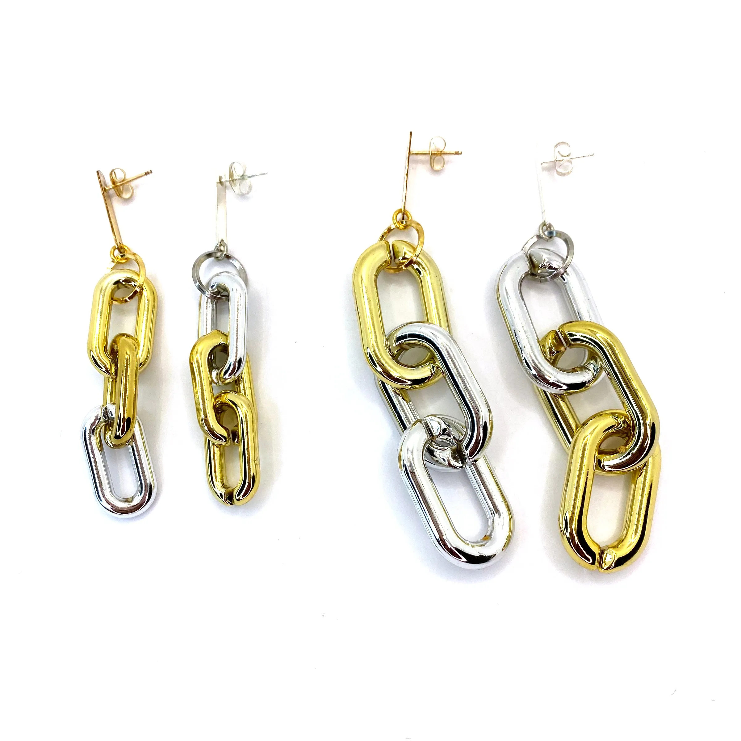 MPR x THE IMAGINARIUM: Chain Triple Links in Gold Silver with Posts