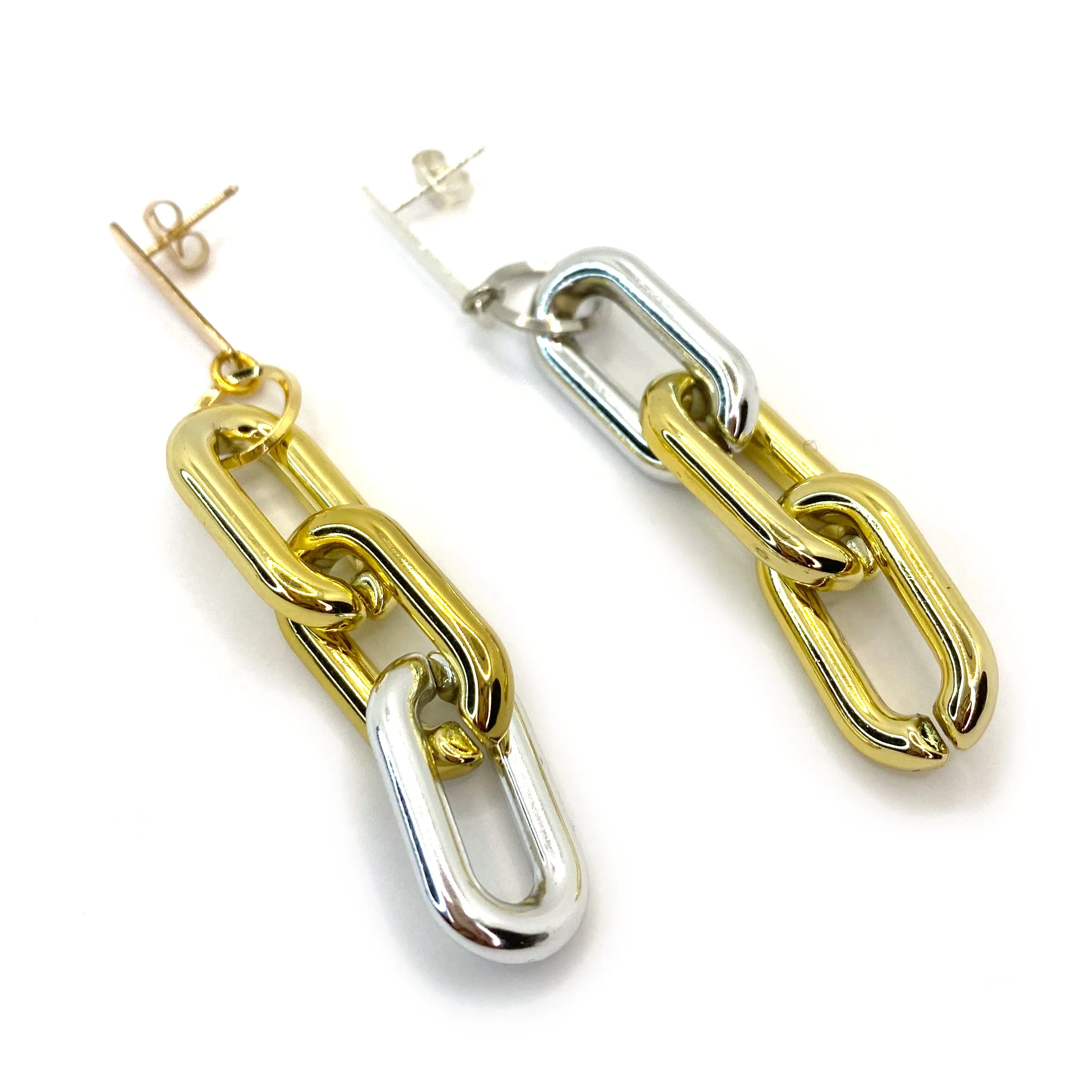 MPR x THE IMAGINARIUM: Chain Triple Links in Gold Silver with Posts