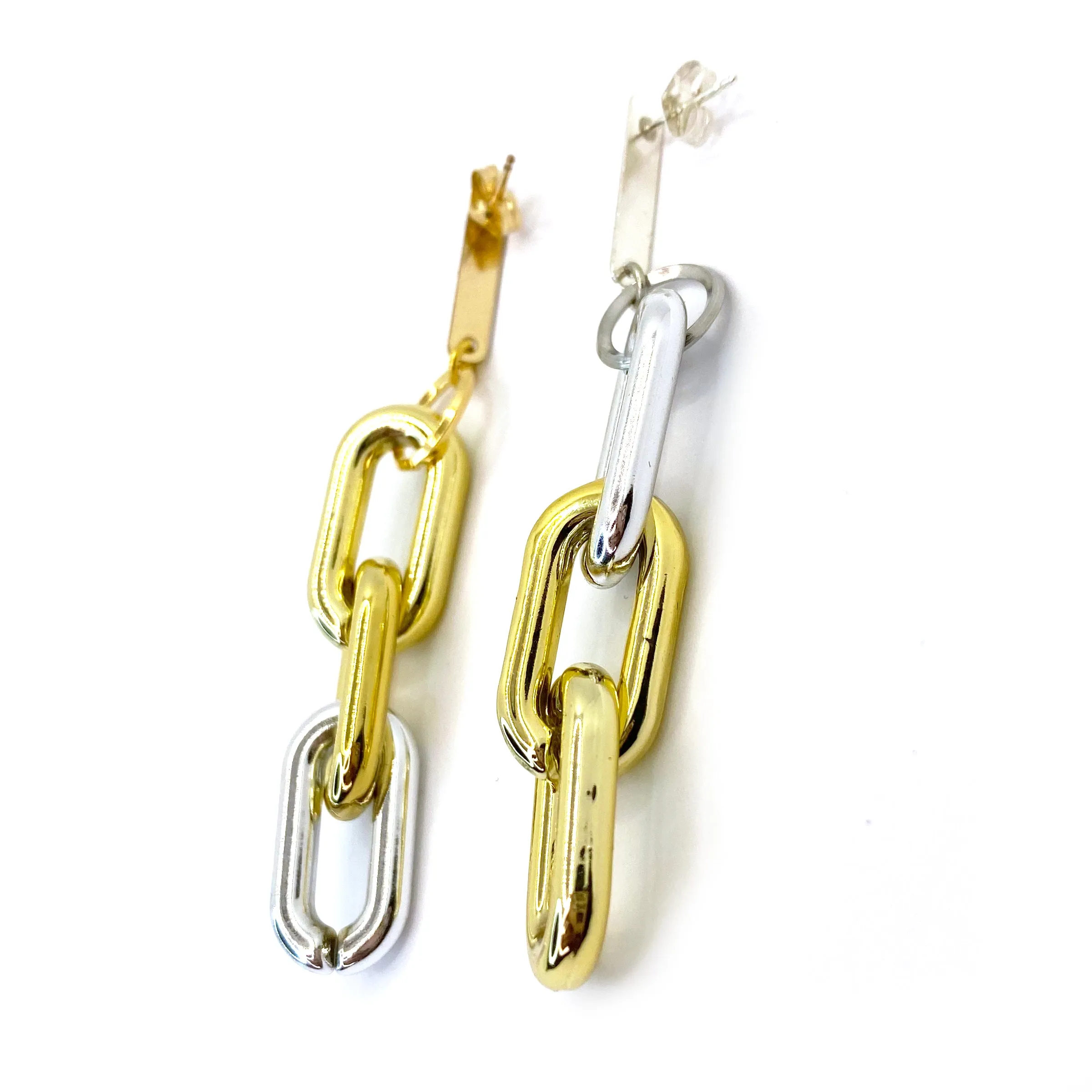 MPR x THE IMAGINARIUM: Chain Triple Links in Gold Silver with Posts