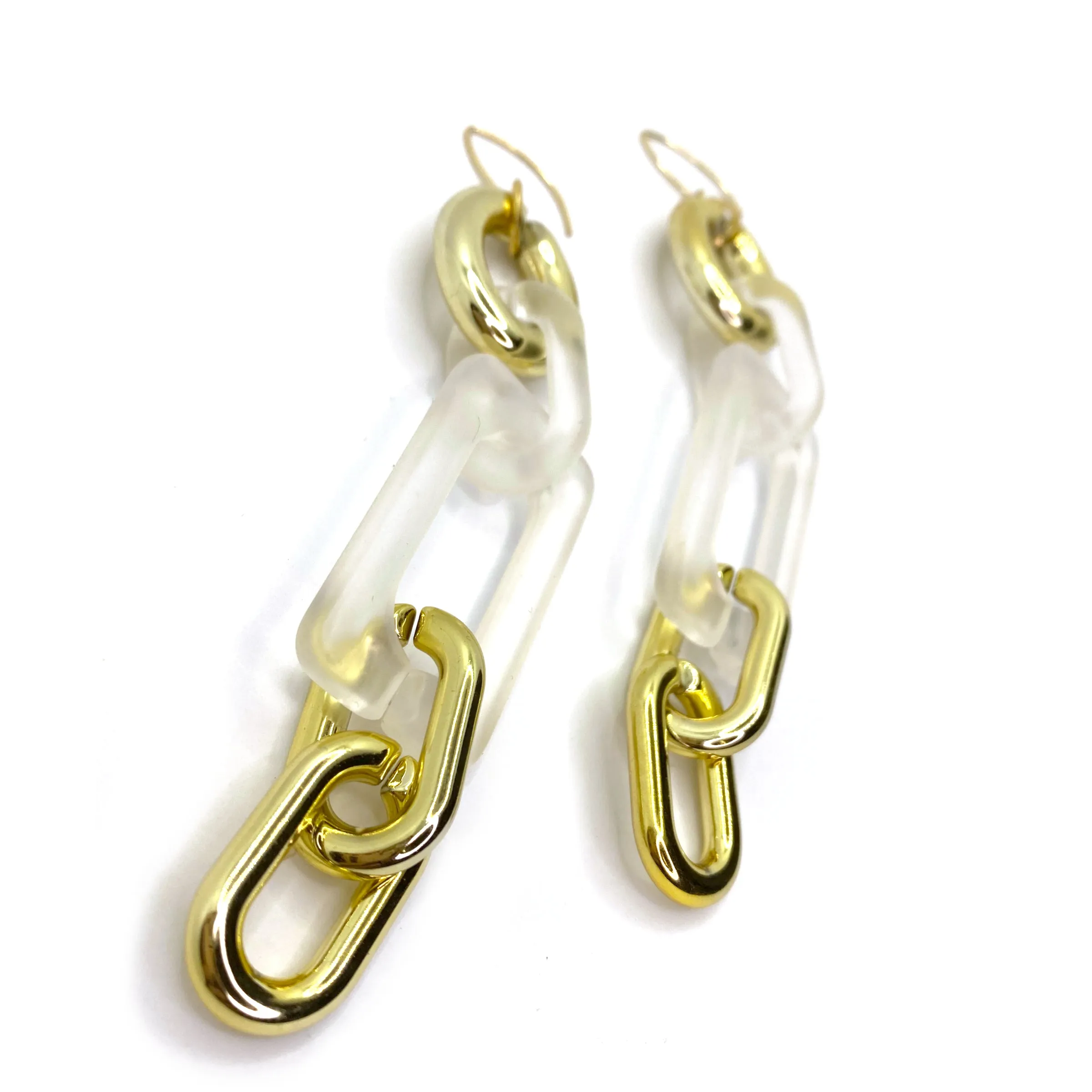 MPR x THE IMAGINARIUM: Crystal Drop Earrings in Clear Opaque Gold