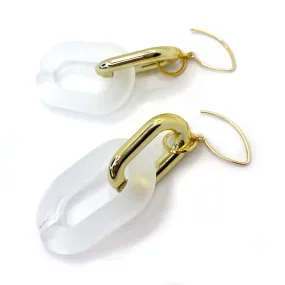 MPR x THE IMAGINARIUM: Double Bubble Drops in Frosted Clear Opaque Gold Two-Tone on Gold Hooks