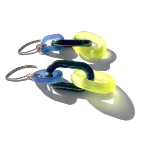 MPR x THE IMAGINARIUM: Illuminescent Chartreuse Triple Chain Drop Earrings