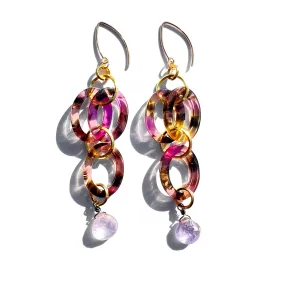 MPR x THE IMAGINARIUM: Lavender Tortoise Amethyst Double Drop Earrings