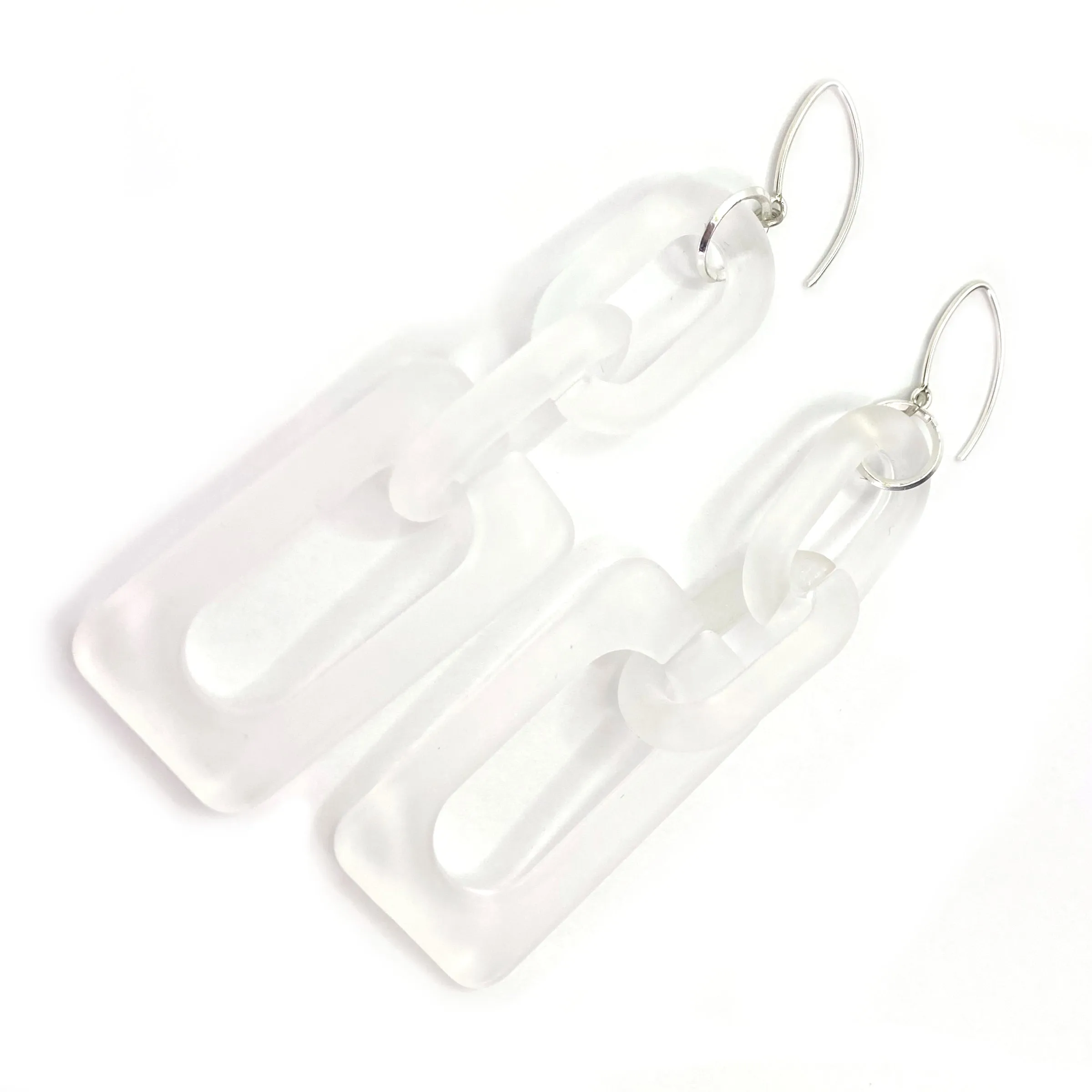 MPR x THE IMAGINARIUM: The Ice Storm Hook Earrings Clear Opaque with Silver
