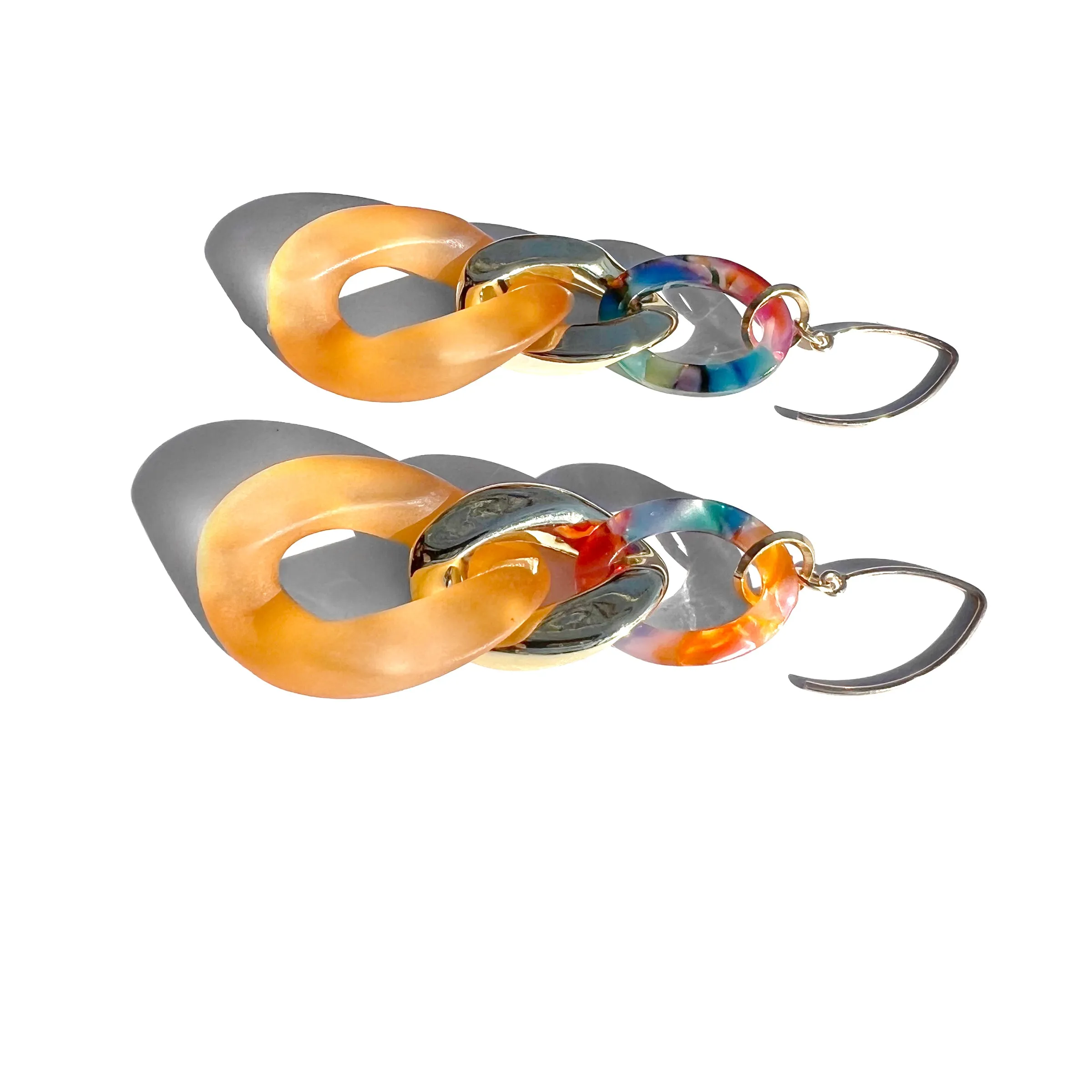 MPR x THE IMAGINARIUM: Tropical Smoky Orange Curb Chain Earrings