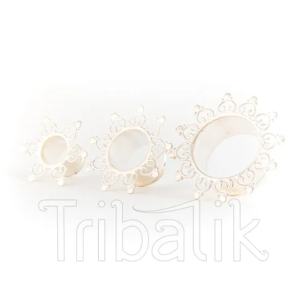 My Diva Heart Silver Plated Heart Mandala Ear Tunnels
