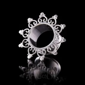 My Diva Heart Silver Plated Heart Mandala Ear Tunnels