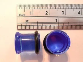 New Pair BLUE Ear Lobe Plugs Single Flare 00 gauge 00g