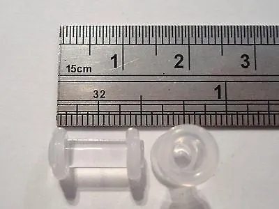 New Pair CLEAR Stretched Ear Lobe Plugs 6 gauge 6G