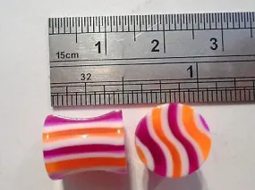 New Pair Double Flare Acrylic Ear Lobe Plugs 0 gauge 0g