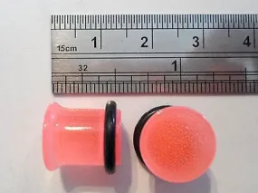 New Pair PINK Ear Lobe Plugs Single Flare 00 gauge 00g
