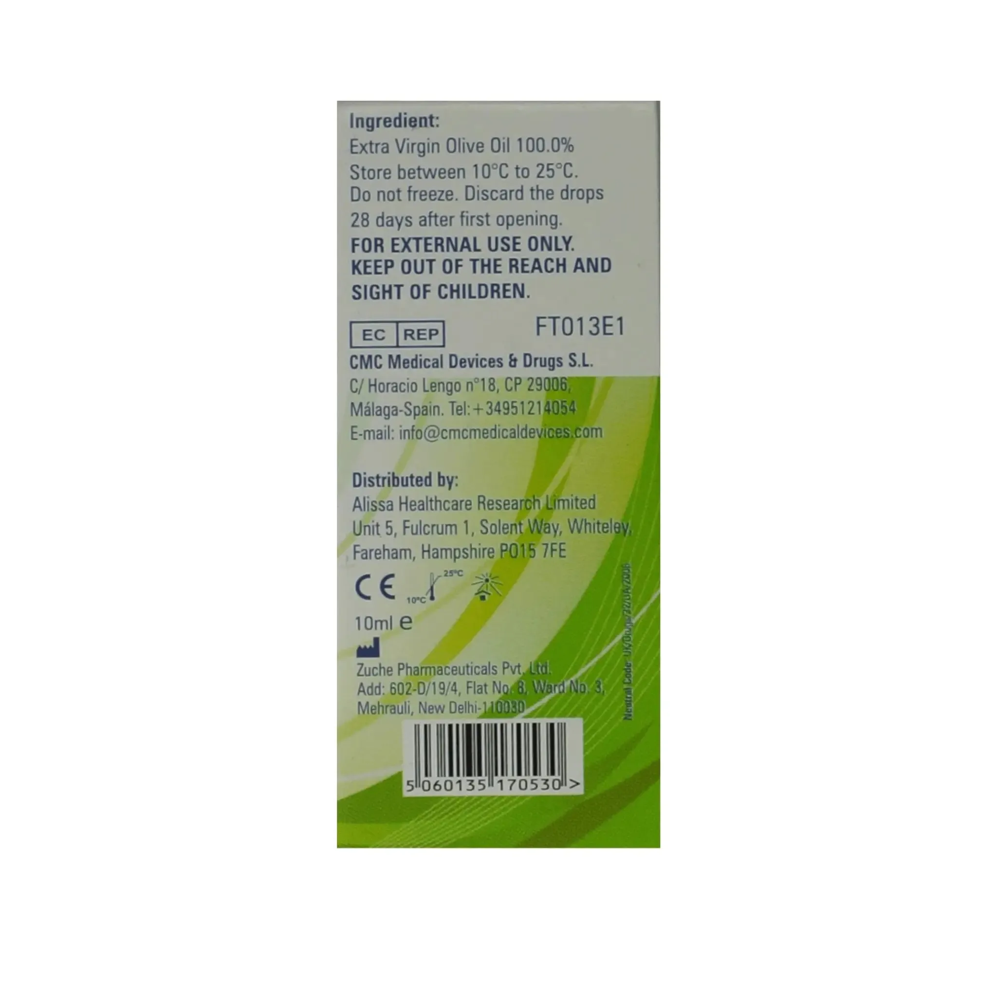 Olive Oil Ear Drops-10ml