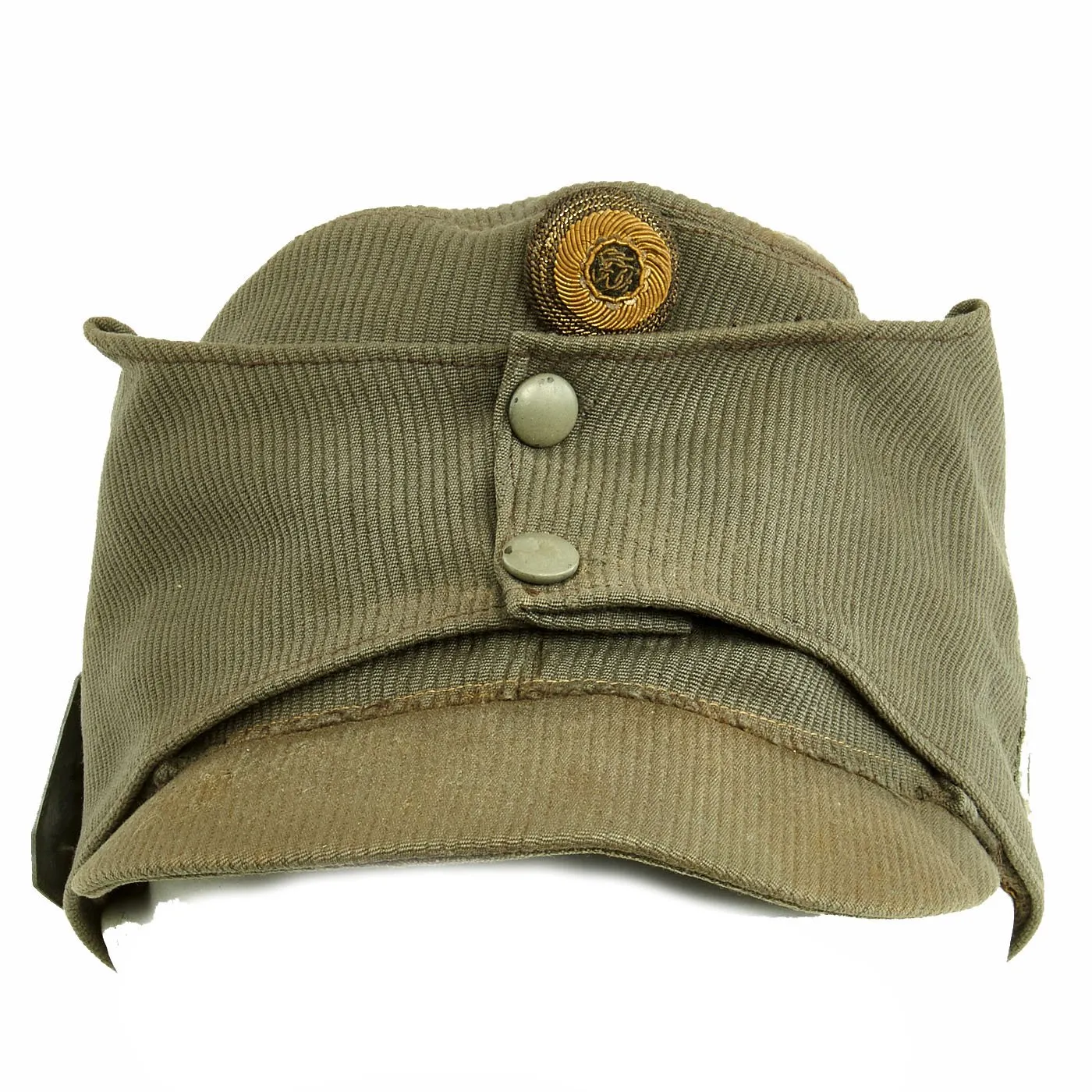 Original Austrian WWI Mountain Infantry Officer M1915 Field Cap with Edelweiss Patch - Landesschützen