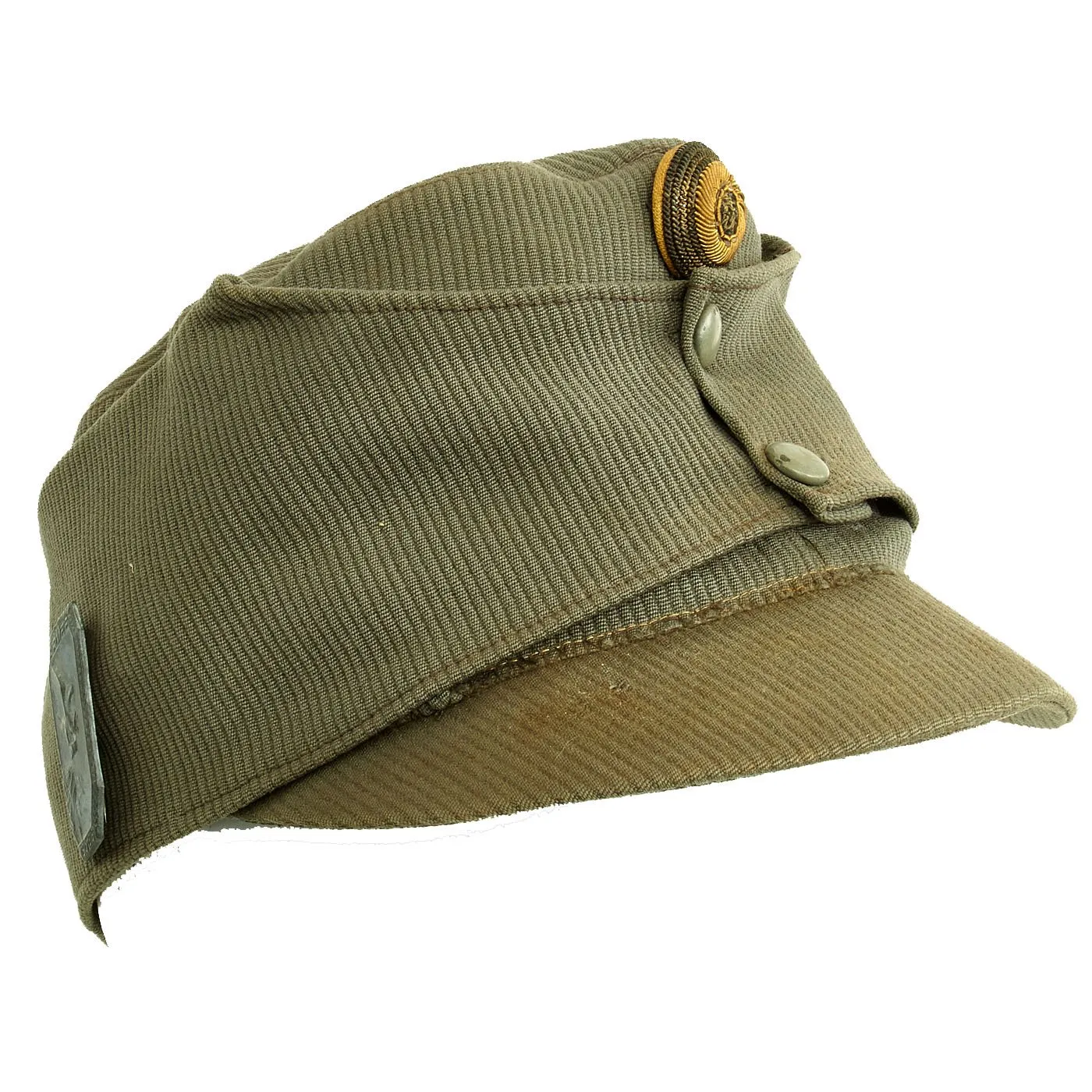 Original Austrian WWI Mountain Infantry Officer M1915 Field Cap with Edelweiss Patch - Landesschützen