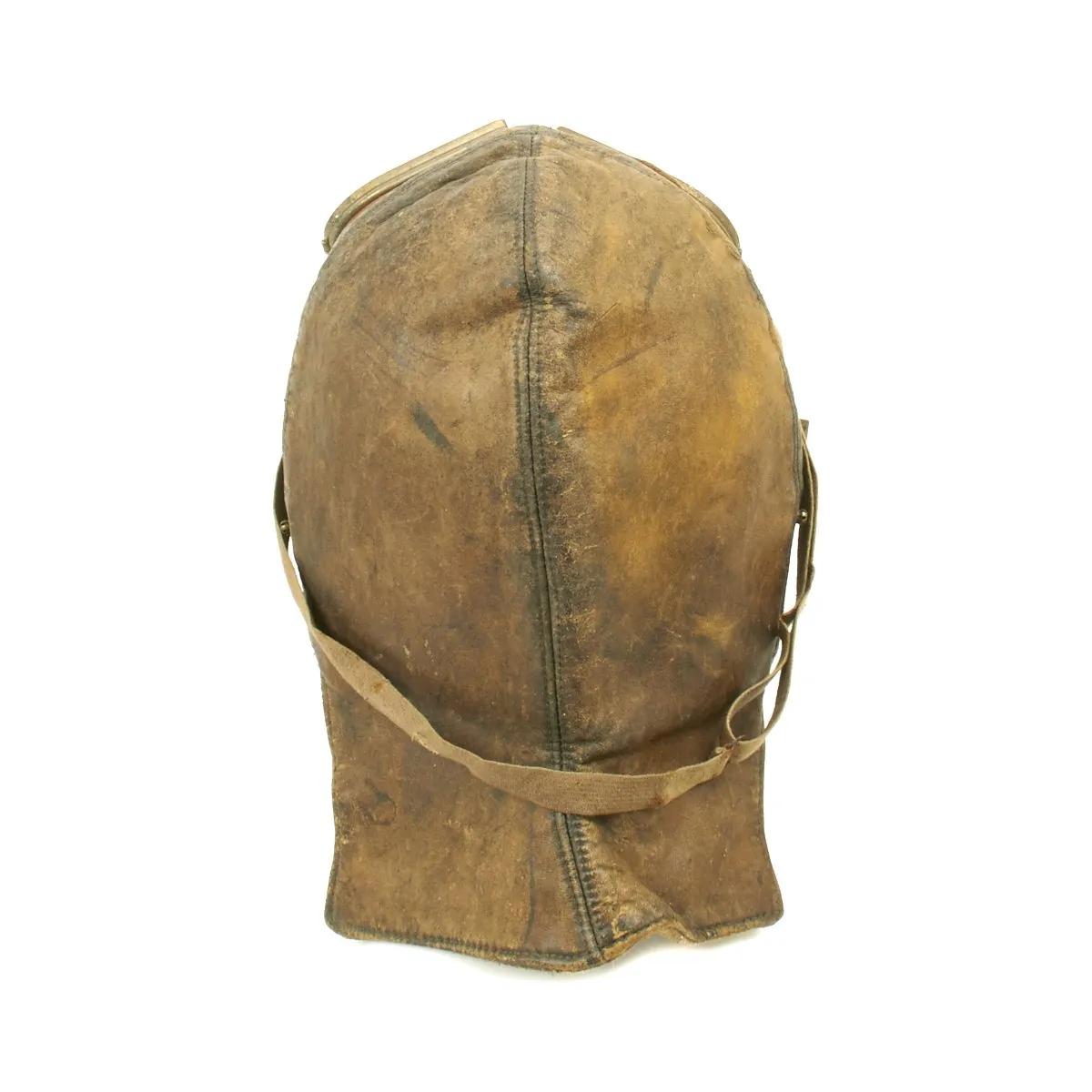 Original British Royal Flying Corps Leather Helmet and Goggles circa 1915