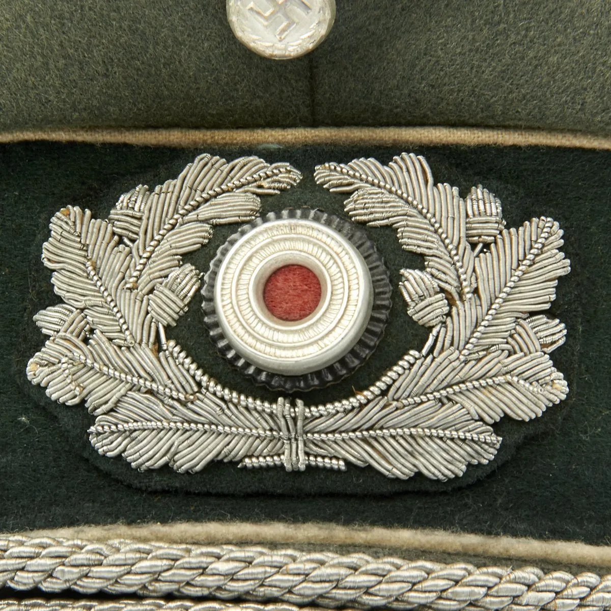 Original German WWII Army Heer Officer Visor Cap by EREL - Marked on Crown and Band