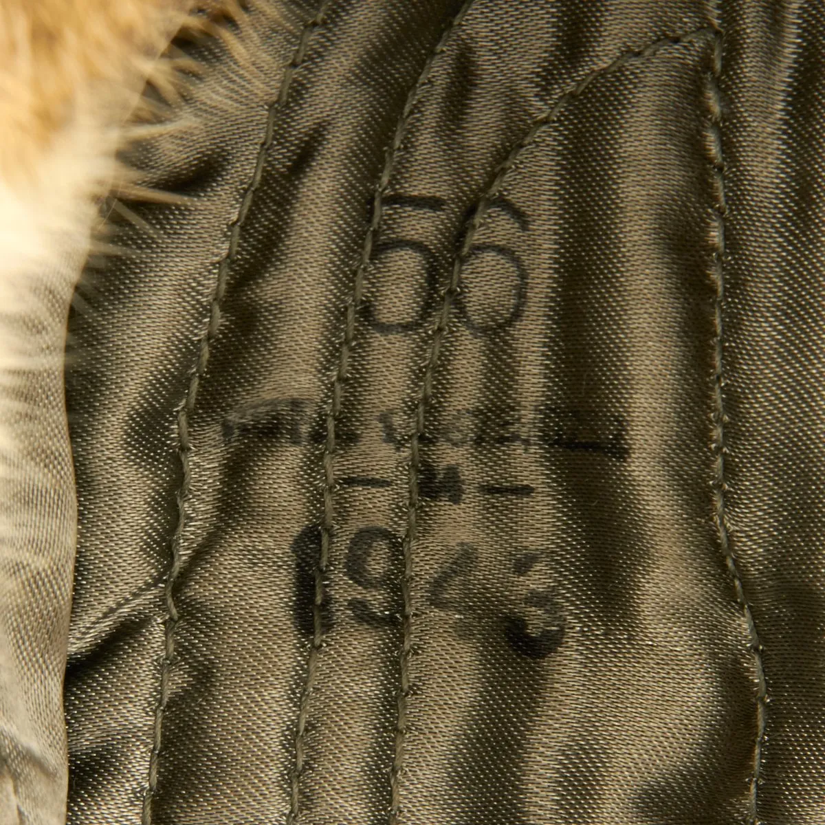 Original German WWII Eastern Front Rabbit Fur Winter Hat - Dated 1943