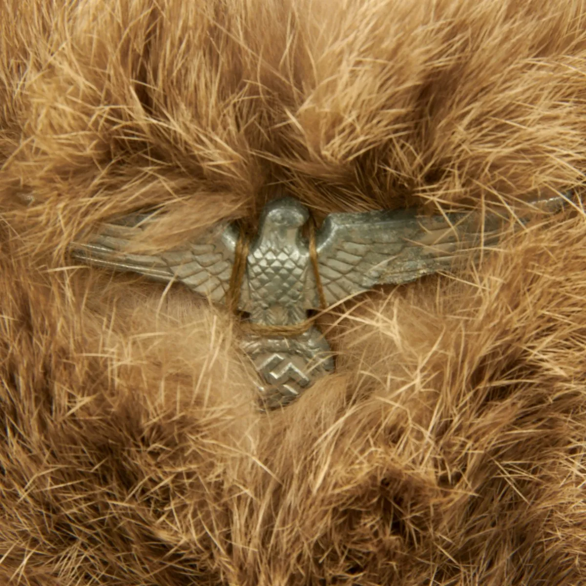 Original German WWII Eastern Front Rabbit Fur Winter Hat - Dated 1943