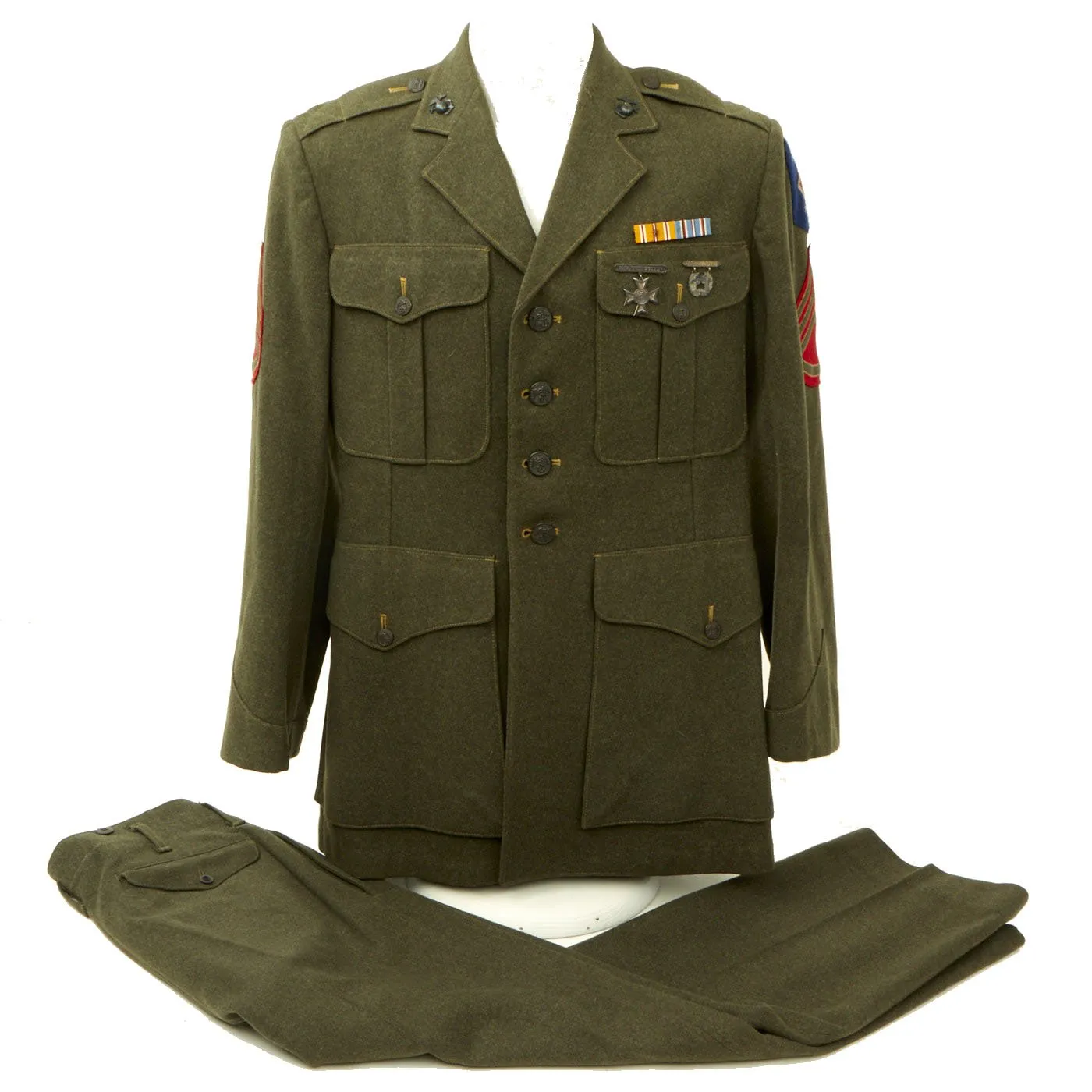 Original U.S. WWII Marine Raider USMC First Marine Amphibious Corps (I MAC) Winter Service Dress Uniform - As Seen In Book